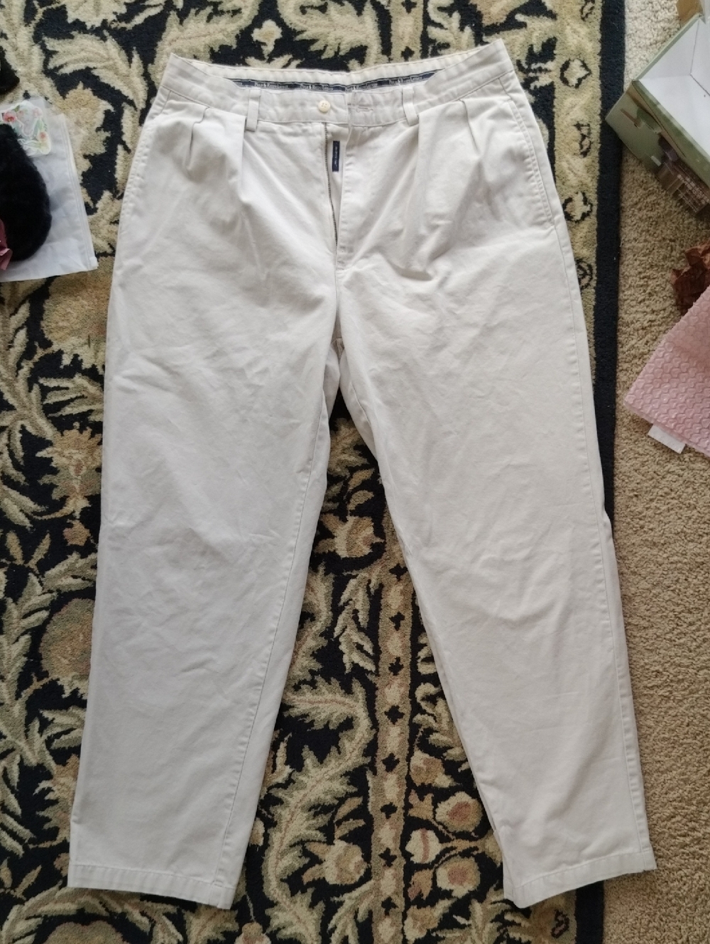 Polo by Ralph Lauren Off-White Pleated Chino Pants